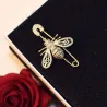 Abeille en or brillant - broche en cristal