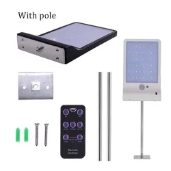 Solcelledrevet vegglampe - vanntett lampe - bevegelsessensor - 48 LED