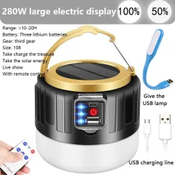 Camping / tent light - portable - solar - LED - super bright outdoor lamp - with remote control - waterproofSolar lighting