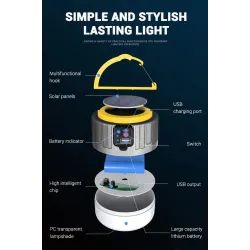 Camping / tent light - portable - solar - LED - super bright outdoor lamp - with remote control - waterproofSolar lighting