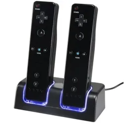 Doppelladegerät - LED-Anzeige - für Wii-Controller - mit 2 Akkus