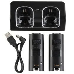 Doppelladegerät - LED-Anzeige - für Wii-Controller - mit 2 Akkus