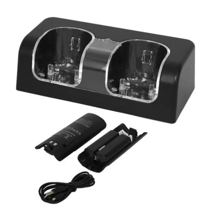 Doppelladegerät - LED-Anzeige - für Wii-Controller - mit 2 Akkus