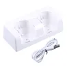 Dobbelt oplader - LED indikator - til Wii controller - med 2 batterier