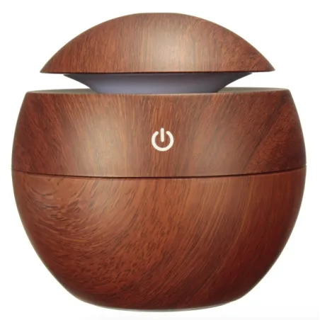Ultralydsluftfugter - diffuser for æteriske olier - LED - USB - trækorn - 130ml