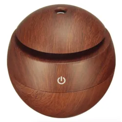 Ultralydsluftfugter - diffuser for æteriske olier - LED - USB - trækorn - 130ml