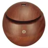 Ultralydsluftfugter - diffuser for æteriske olier - LED - USB - trækorn - 130ml