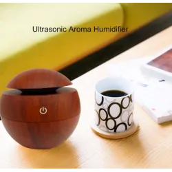 Ultralydsluftfugter - diffuser for æteriske olier - LED - USB - trækorn - 130ml