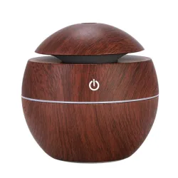 Ultralydsluftfugter - diffuser for æteriske olier - LED - USB - trækorn - 130ml
