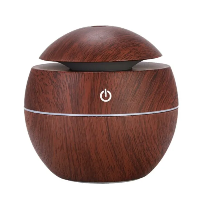 Ultralydsluftfugter - diffuser for æteriske olier - LED - USB - trækorn - 130ml