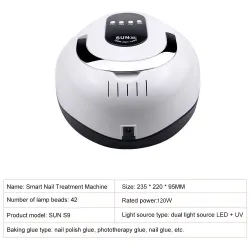 SUN S9 - suszarka do paznokci - manicure / pedicure - LED - 120WSuszarka do paznokci