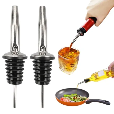 Tut i rustfritt stål - skjenker - dispenser - propp - for vin / eddik / oljeflaske