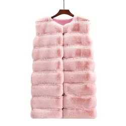 Elegant ermeløs kåpe - pelsvest