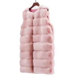 Elegant ermeløs kåpe - pelsvest