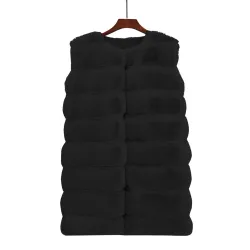 Elegant ermeløs kåpe - pelsvest