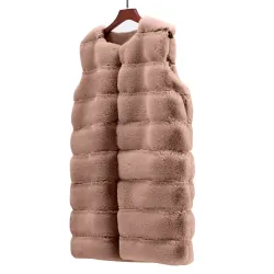 Elegant ermeløs kåpe - pelsvest