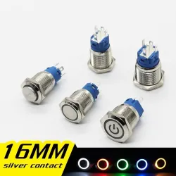 Metal push button switch - self-lock - LED - 16mmSwitches