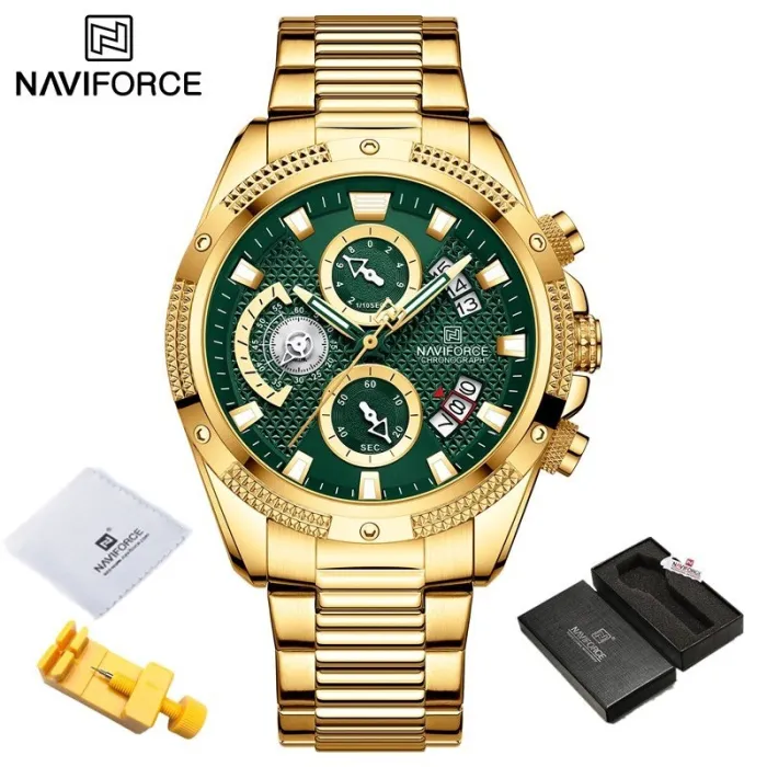 NAVIFORCE - luksus sportsur - Quartz - vandtæt - rustfrit stål