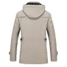 Long hooded jacket - windbreaker - with zipper / buttonsJackets