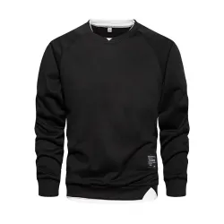 Classic sweatshirt - o-neck pullover - fake two piecesHoodies & Sweatshirt
