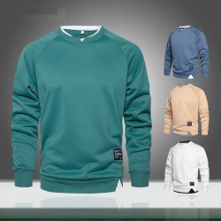 Klassisches Sweatshirt - Pullover mit O-Ausschnitt - gefälschte zwei Teile