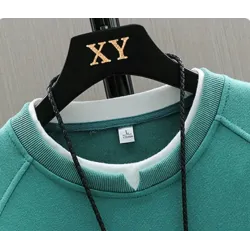Klassisk sweatshirt - o-neck pullover - fake to pieces