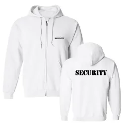 Sweat à capuche élégant - veste polaire - avec fermeture éclair / poches - lettrage SECURITY