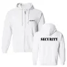 Sweat à capuche élégant - veste polaire - avec fermeture éclair / poches - lettrage SECURITY