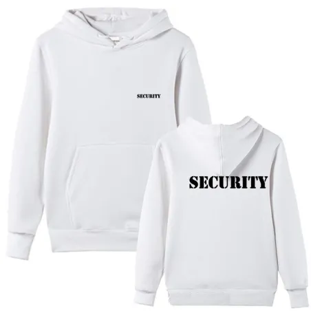 Elegante felpa con cappuccio - giacca in pile - con tasche - scritta SECURITY