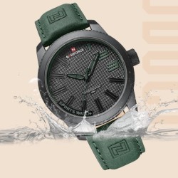 NAVIFORCE - montre de sport militaire - Quartz - étanche - bracelet cuir - marron