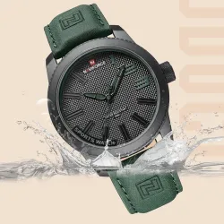 NAVIFORCE - montre de sport militaire - Quartz - étanche - bracelet cuir - gris