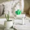 Transparent ultralyd luftfukter - diffuser for essensielle oljer - kaktus - LED - USB - 160 ml