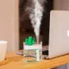 Transparenter Ultraschall-Luftbefeuchter – Diffusor für ätherische Öle – Kaktus – LED – USB – 160 ml