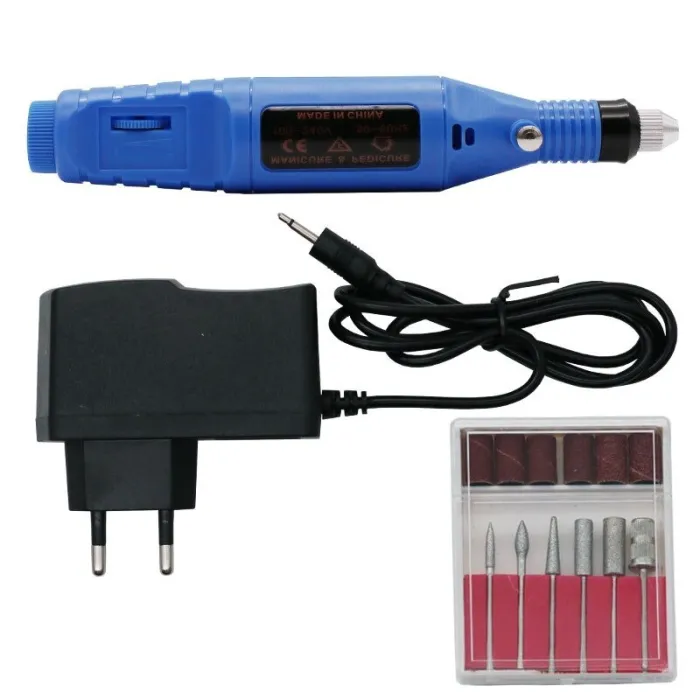 Electric nail drill - nail file - engraving machine - with drill bits - EU plugNail drills