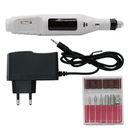 Furadeira de unhas elétrica - lixa de unhas - máquina de gravação - com brocas - plugue UE