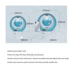 Altavoz BluetoothAltavoz Bluetooth - levitación magnética - globo terráqueo flotante - con reloj