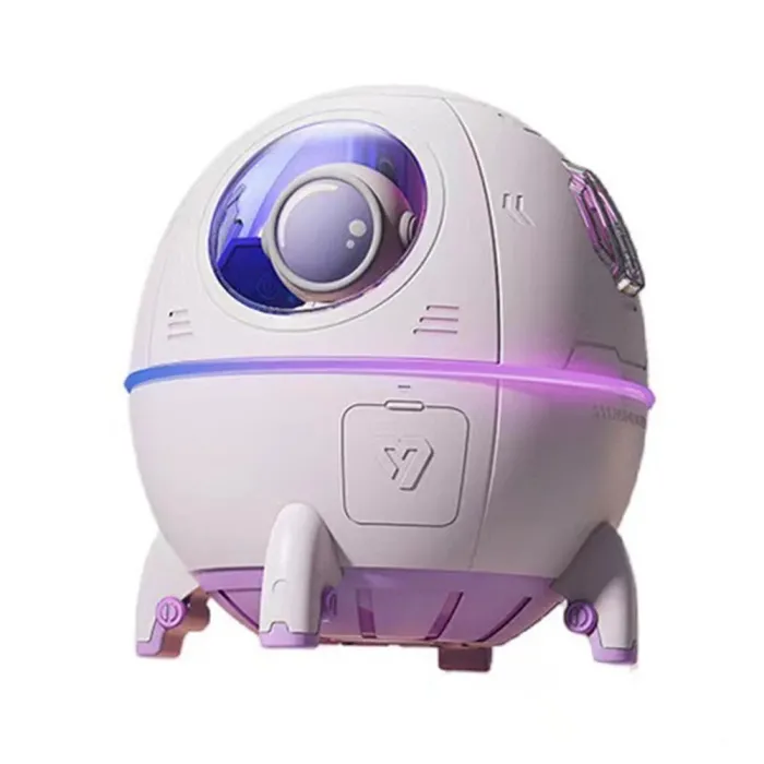 Ultralyd luftfukter - diffuser for essensielle oljer - romskip / astronaut - LED - USB - 220ml