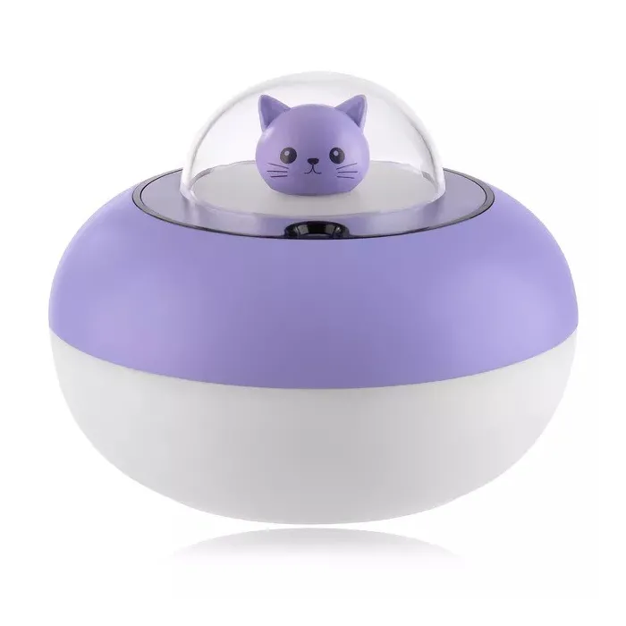 Ultralydsluftfugter - diffuser for æteriske olier - kattehoved - LED - USB - 300ml
