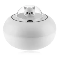 Ultralydsluftfugter - diffuser for æteriske olier - kattehoved - LED - USB - 300ml
