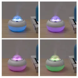 Ultralydsluftfugter - diffuser for æteriske olier - kattehoved - LED - USB - 300ml