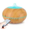 Humidificateur d'air à ultrasons - diffuseur d'huiles essentielles - LED - télécommande - grain de bois - 500 ml