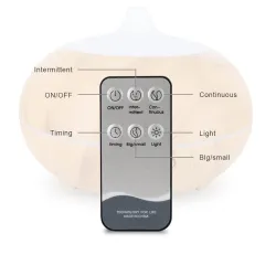 Humidificateur d'air à ultrasons - diffuseur d'huiles essentielles - LED - télécommande - grain de bois - 500 ml