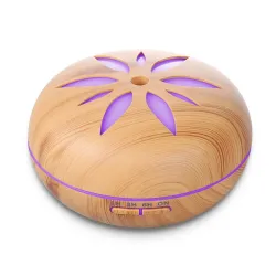 Umidificatore ad ultrasuoni - diffusore di oli essenziali - venature del legno - LED - 500 ml