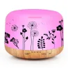 Ultraäänikostutin - eteeristen öljyjen diffuusori - valkoinen puun syy - LED - EU-pistoke - 500 ml