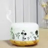 Humidificateur d'air à ultrasons - diffuseur d'huiles essentielles - grain de bois blanc - LED - prise UE - 500 ml