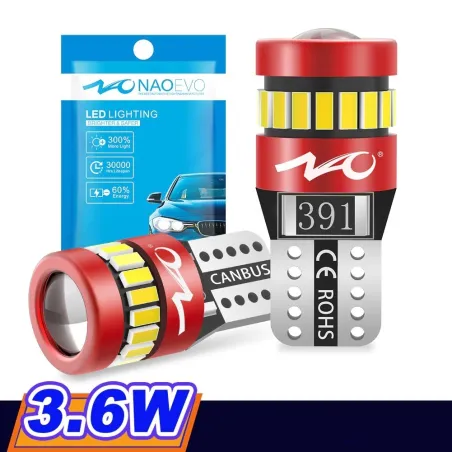 NAO - T10 - W5W - 1,8W - 12V - LED - lâmpada de carro