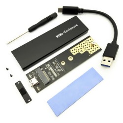 Dobbel protokoll - M2 SSD-kabinett - USB-C til USB-A-kabel - USB 3.1