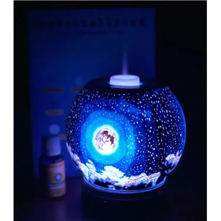 Ultralyd luftfukter - diffuser for essensielle oljer - måneform - LED
