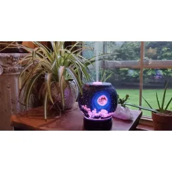 Ultralyd luftfukter - diffuser for essensielle oljer - måneform - LED