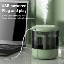 Ultraäänikostutin - eteeristen öljyjen diffuusori - LED - USB - 1200 ml